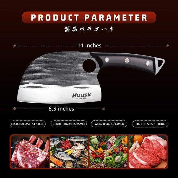 Serbian Chef Knife with Sheath and Kitchen Scissors for Food - Multifunction Poultry Shears Heavy Duty2