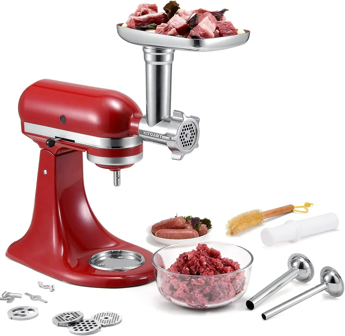 metal-food-meat-grinder-attachment-for-kitchenaid-stand-mixer-aluminium-grinder-body-stainless-plates-and-blades-sausage-stuffer-kit-brush-hand-wash-only-machine-mixer-not-included
