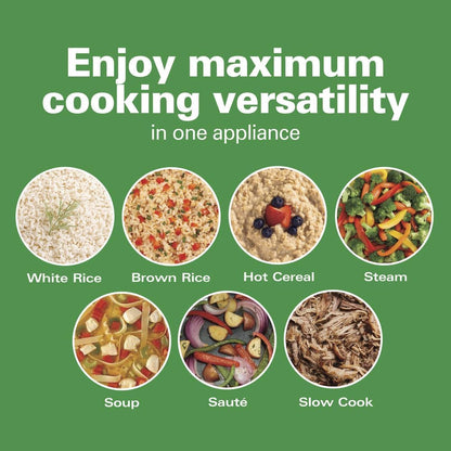 Hamilton-Beach Multi Cooker Rice Cooker, Slow Cooker, Food Steamer 4.5 Quart Capacity - Silver/Black2