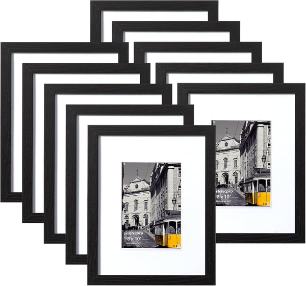 8X10 Picture Frames, Acrylic Cover, Black, Set of 101
