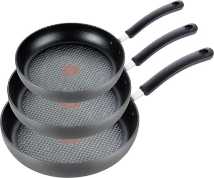 Ultimate Hard Anodized Nonstick Fry Pan Set 3 Piece: 8, 10.25, & 12 Inch, Oven Broiler Safe 400F, Kitchen Cookware Set, Pots and Pans Set Non Stick, Frying Pans, Skillets, Dishwasher Safe, Onyx1
