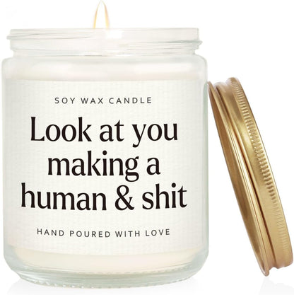 Funny New Mom Gifts, Handmade Scented Lavender Candle for New Mom1