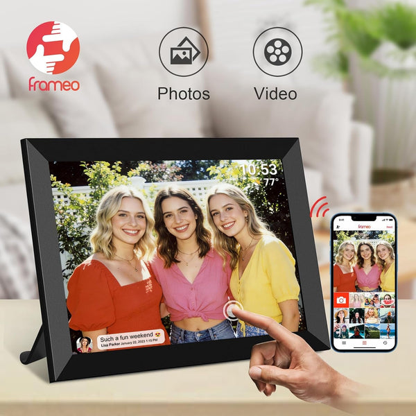 32GB FRAMEO 10.1 Inch Smart Wifi Digital Photo Frame 1280X800 IPS LCD Touch Screen, Auto-Rotate Portrait and Landscape, Built in 32GB Memory, Share Moments Instantly via Frameo App from Anywhere3