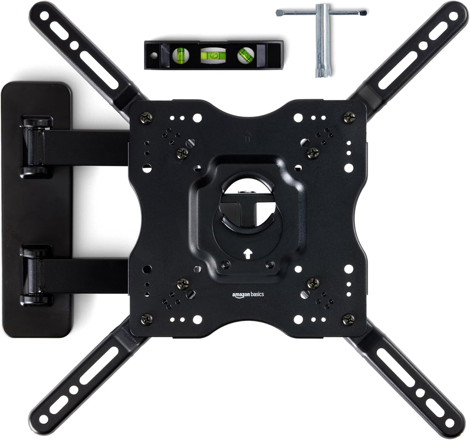 full-motion-articulating-tv-wall-mount-with-swivel-and-tilt-for-26-to-55-tvs-and-flat-panels-up-to-80-lbs-vesa-compatible-single-stud-black