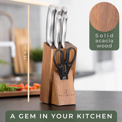 Knife Set - 7Pcs Kitchen Knife Set with Block and Integrated Sharpener - Kitchen Knife Set - Knife Block Set - Kitchen Knifes - Knives Set for Kitchen - Knife Block - Knife Set with Block3