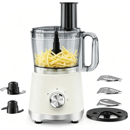 10.5 Cup Food Processor, Multi-Functional Vegetable Choppers Food Grinder with Slicing Shredding Chopping Kneading, Suitable for Smoothie Fruit Dough, 2.6QT, Classic White1