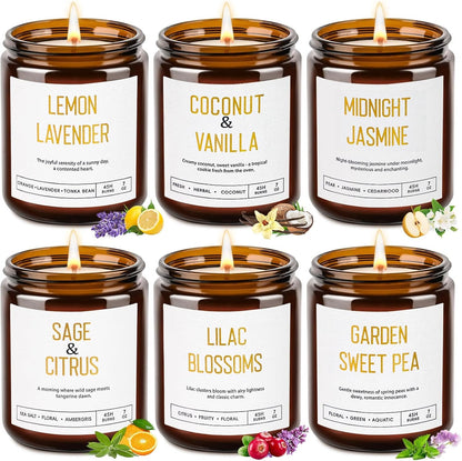 Candles for Home Scented - Soy Candles Non Toxic, 6 Pack Candle Gift Set1