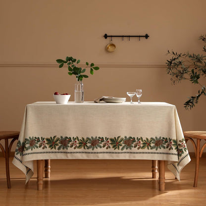 Designer Vintage Linen Square Tablecloth,55"X55"-Carol G9