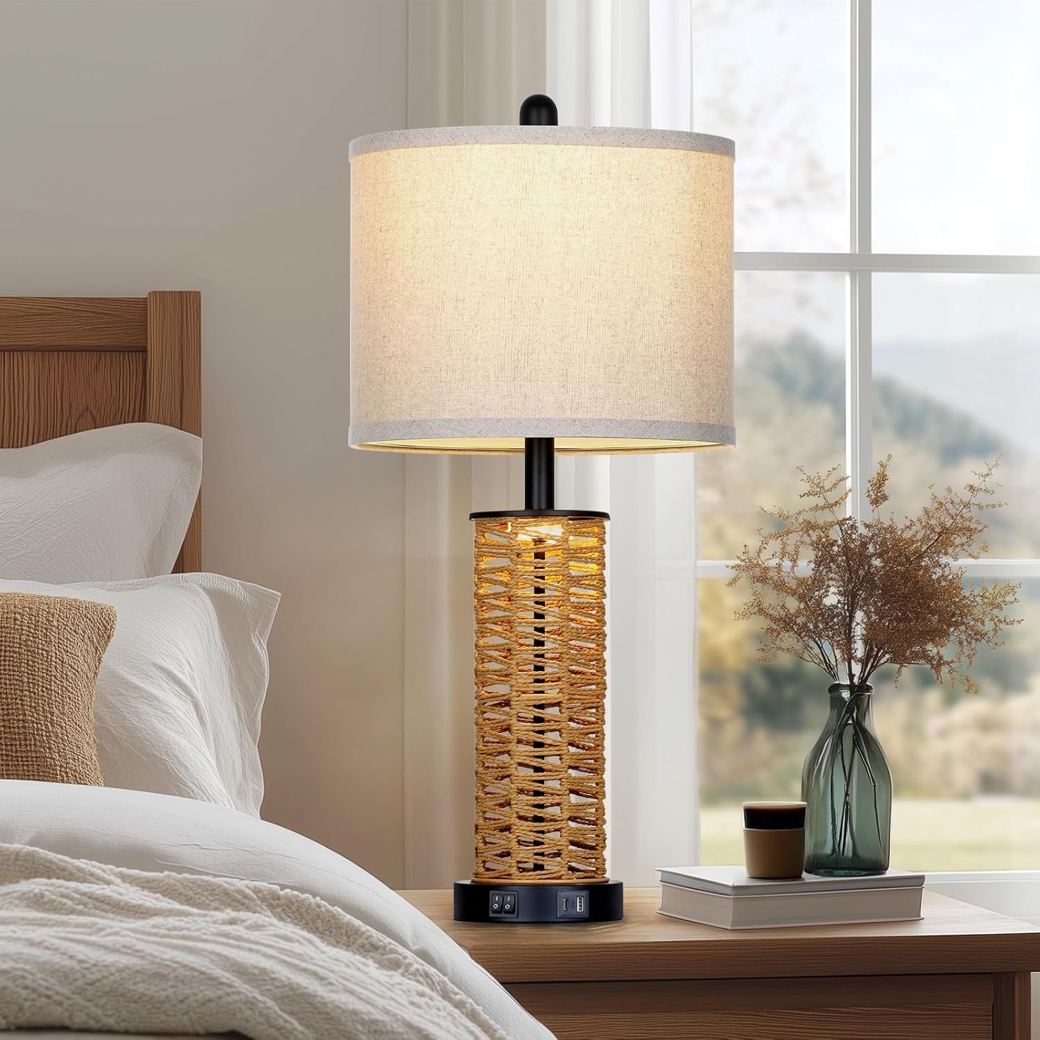 27-boho-rattan-table-lamps-set-of-2-coastal-bedside-lamp-with-night-light-woven-wicker-bedroom-nightstand-lamps-with-usb-a-c-charging-port-tall-farmhouse-lamp-for-living-room-end-table
