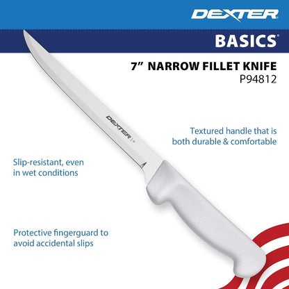 '-Russell 7” Narrow Fillet Knife – P94812, High-Carbon Stainless Steel Blade, Slip-Resistant Polypropylene Handle, Ideal for Precise Fish and Meat Filleting4