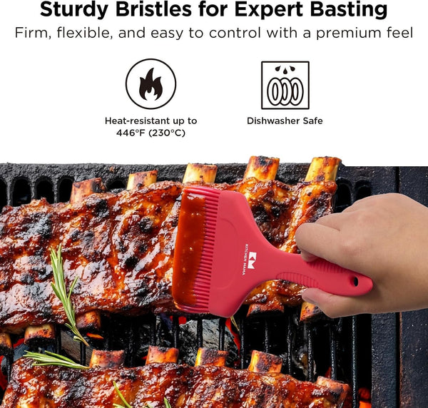 Platinum Silicone Extra Wide Pastry & Basting Brush Set6