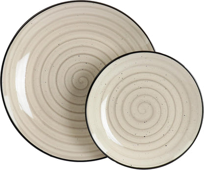 Gia 24 Piece Stoneware Dinnerware Set (Cream)3