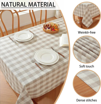 Gingham Tablecloths Rectangular Washable Picnic Table Cover 55”X 70”2