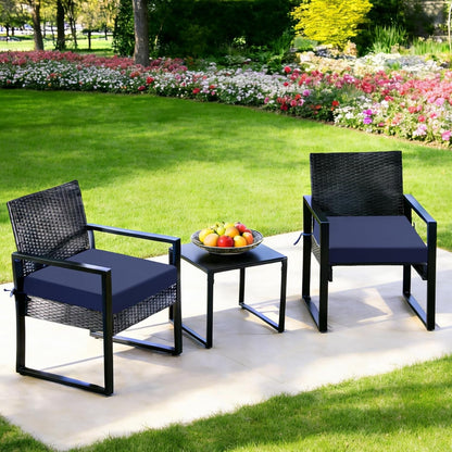 Outdoor Chair Cushions Set of 2, 19X19X3 Inch Waterproof & Fade Resistant Patio Furniture Seat Cushions with Ties, Square Outdoor Dining Chair Cushions for Lawn, Garden, Deck & Yard, Navy Blue8