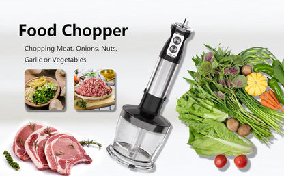 Immersion Blender Handheld, 5 in 1 Hand Mixer Electric Handheld for Kitchen, Corded Stick Hand Emulsion Blender with Chopper Beaker Whisk and Milk Frother for Baby Food, Smoothie, Puree, Soup, Sauces7