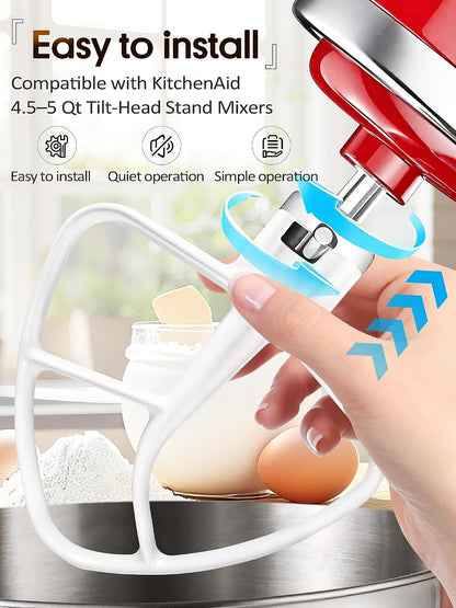 Coated Flat Beater Replacement for Kitchenaid 4.5-5Qt Tilt-Head Stand Mixer3
