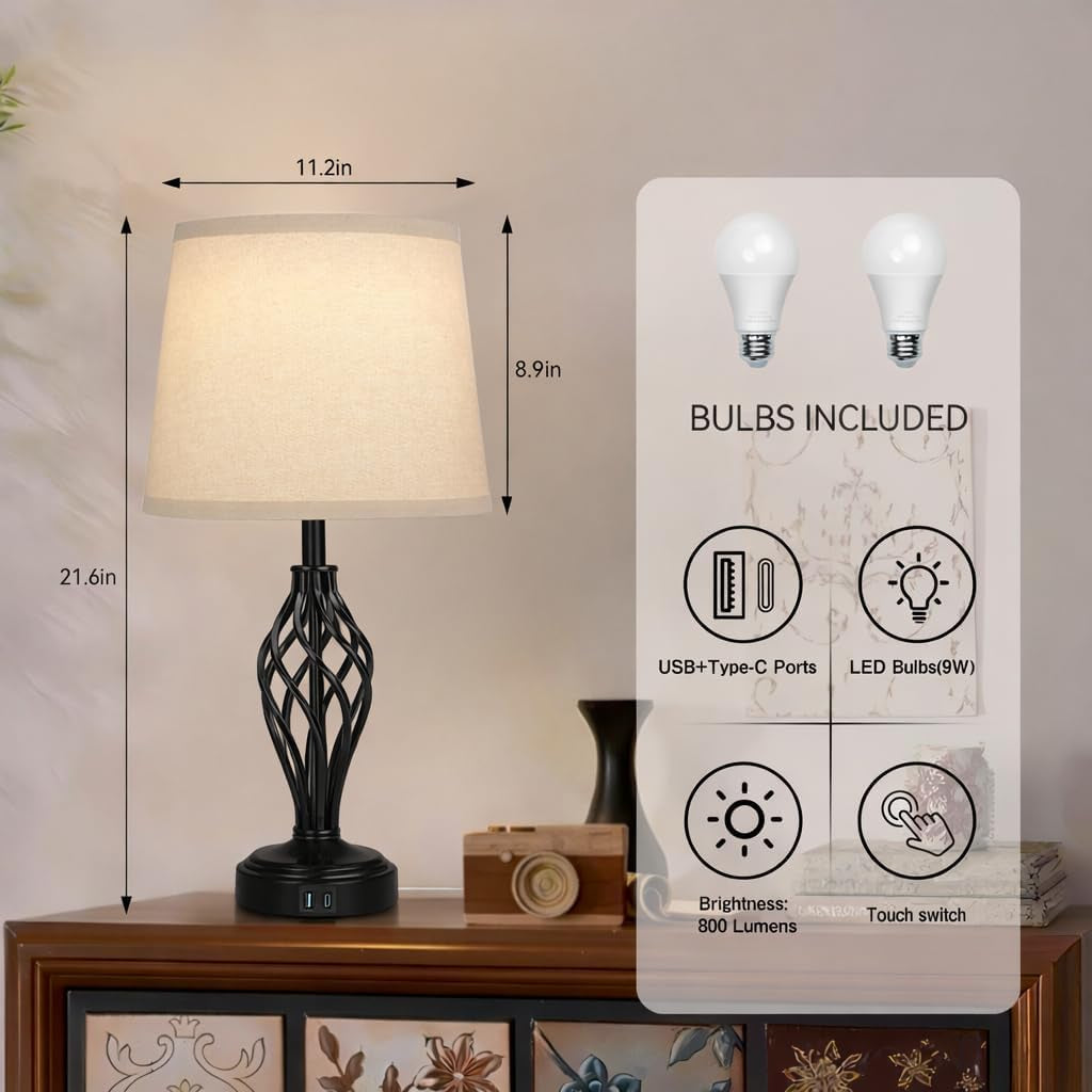 touch-table-lamps-set-of-2-nightstand-lamp-with-usb-ports-bedside-3-way-touch-dimmer-desk-lamp-for-living-room-bedroom-black-painted-spiral-cage-base-design-warm-white-dimmer-bulbs-included