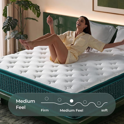 14 Inch Queen Hybrid Mattress, Medium Firm, Gel Foam, Motion Isolation5