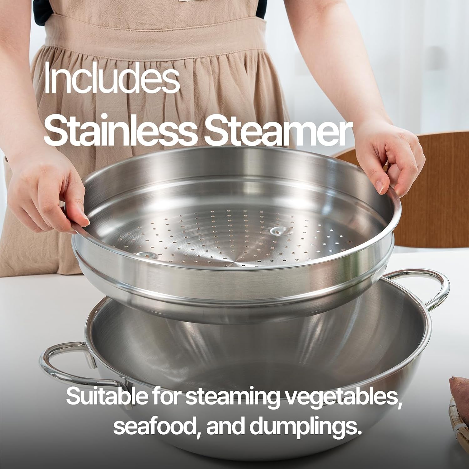 316-stainless-steel-heavy-duty-12-6-inch-6-3-quart-wok-pan-with-lid-and-steamer-stir-fry-pan-5ply-induction-cookware-dishwasher-safe-oven-safe