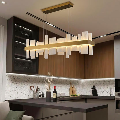 46.8 Inch Modern Adjustable Alabaster Rectangle Chandelier6