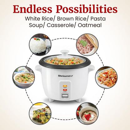 Rice Cooker & Steamer, Non-Stick Pot, White, 6 Cups Cooked | Includes Steam Tray - Keep Warm - 3 Cups Uncooked - Also Makes Soups, Stews, Grains and Cereals8