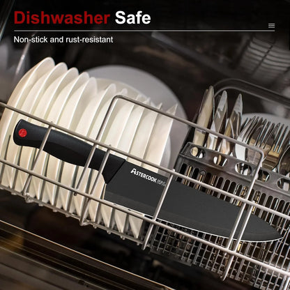 15-Piece Knife Set with Block & Built-In Sharpener, Black