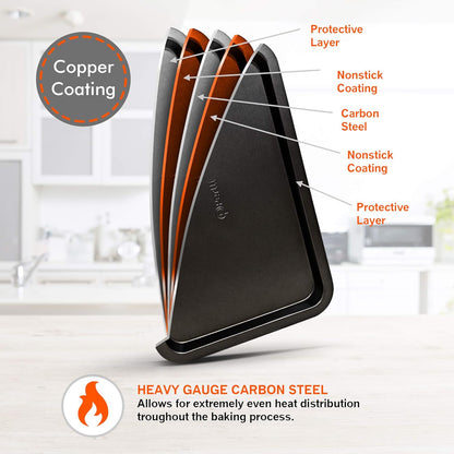 10-Piece Nonstick Bakeware Set, Carbon Steel Pans, Gray