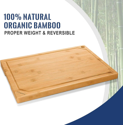 4-Piece Extra Large Bamboo Cutting Board Set w/ Juice Groove