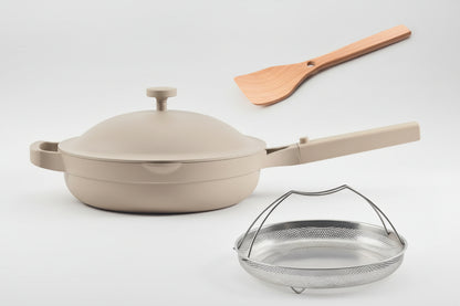 10.5" PFAS-Free Ceramic Pan Set w/ Lid + Steamer