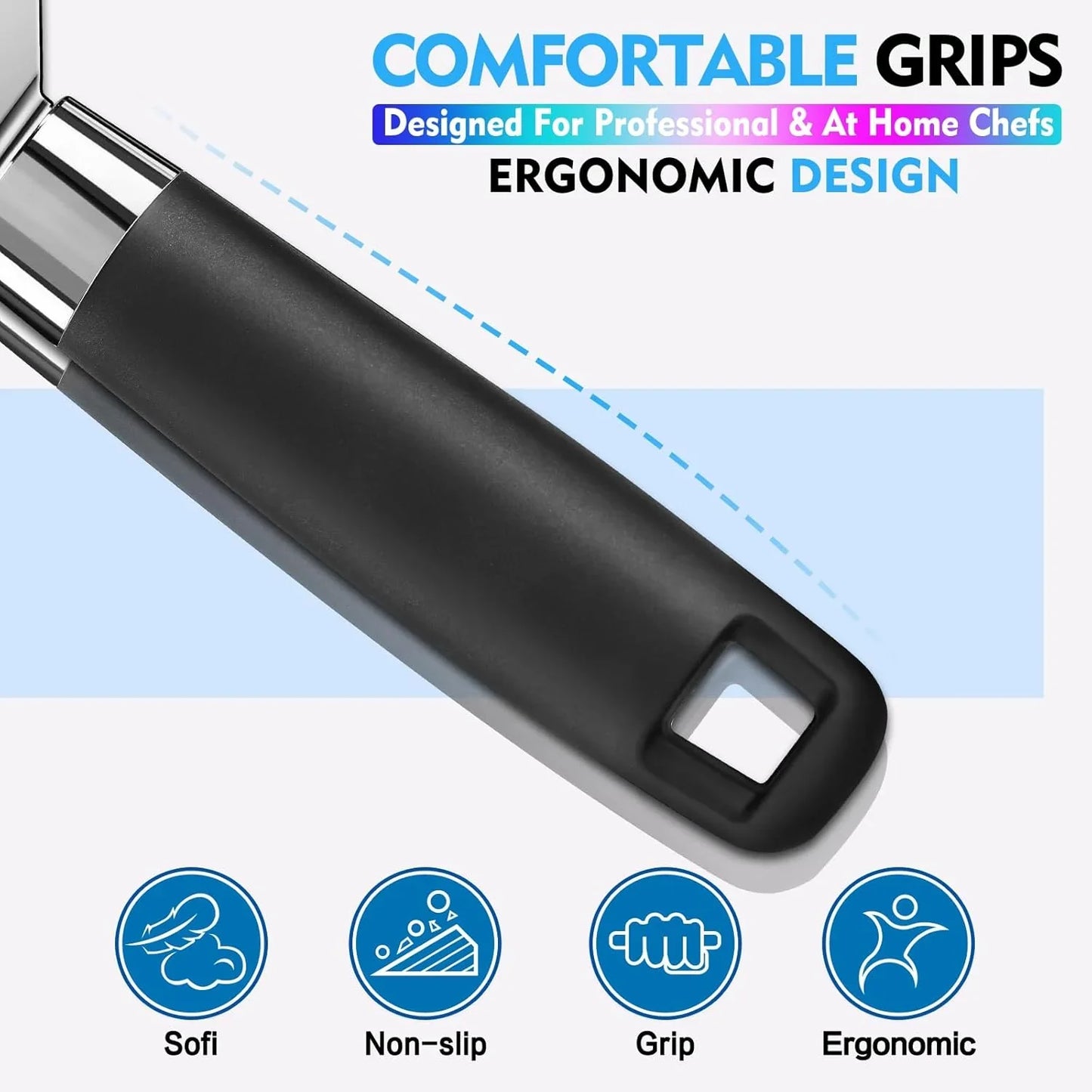 Ergonomic Manual Can Opener with Magnet Lift, Smooth Edge