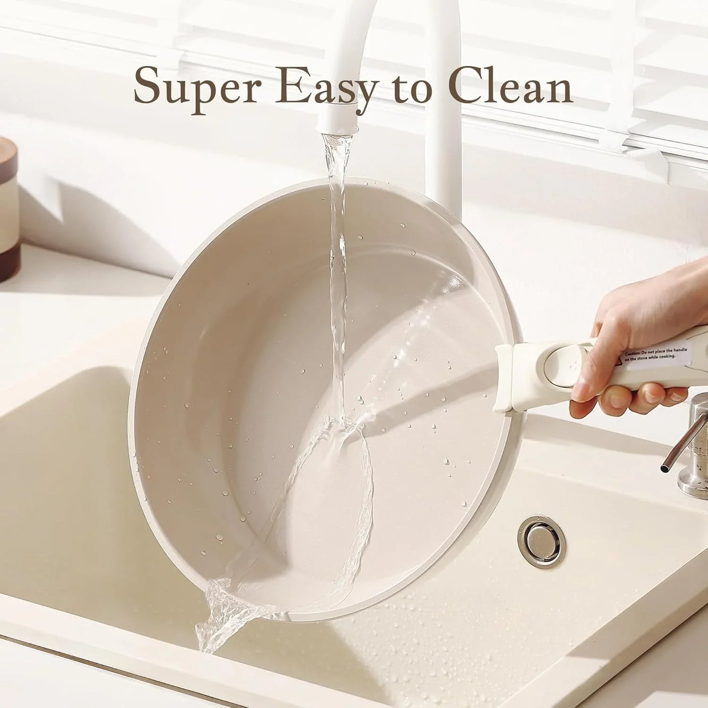 PFAS-Free Ceramic Cookware Set w/ Detachable Handle