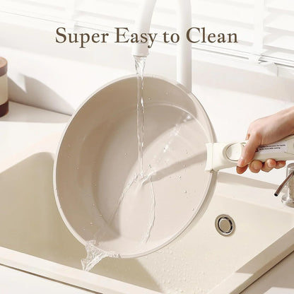 PFAS-Free Ceramic Cookware Set w/ Detachable Handle