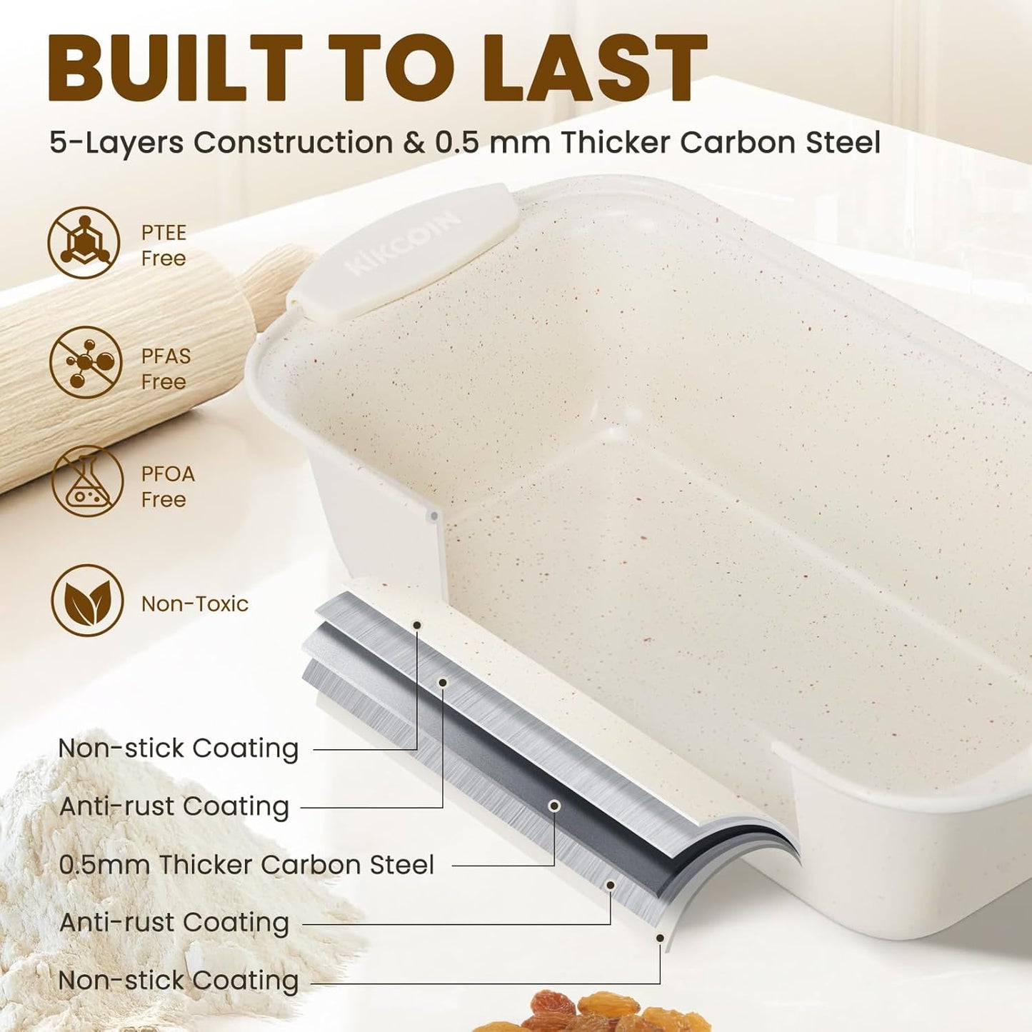 22-Piece Nonstick Bakeware Set, Stackable + Silicone Handles