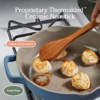 10.5" PFAS-Free Ceramic Pan Set w/ Lid + Steamer