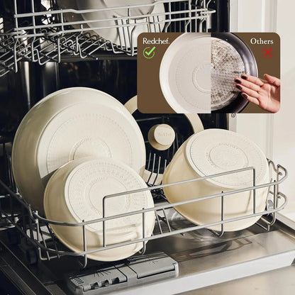 PFAS-Free Ceramic Cookware Set w/ Detachable Handle