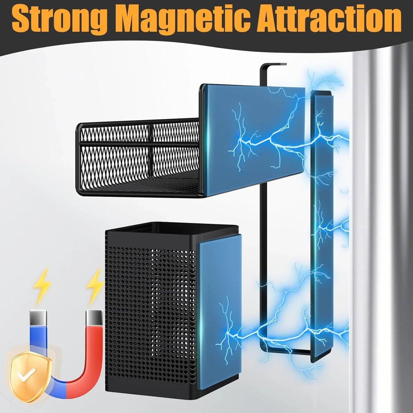 Magnetic Spice Rack Set (6 Pack) for Fridge + Towel Holder