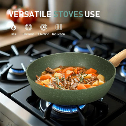 30-Piece Nonstick Granite Cookware & Bakeware Set, Green