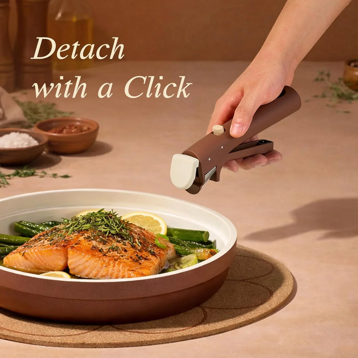 22-Piece Ceramic Cookware Set w/ Removable Handles Induction