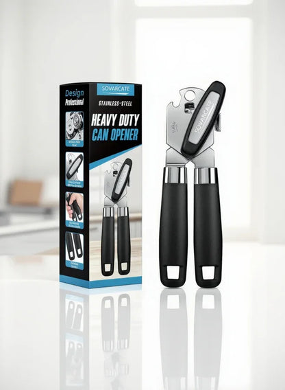 Ergonomic Manual Can Opener with Magnet Lift, Smooth Edge