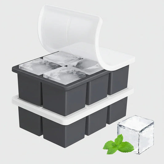 2-Pack Large Ice Cube Trays with Lids, 2-Inch Cubes