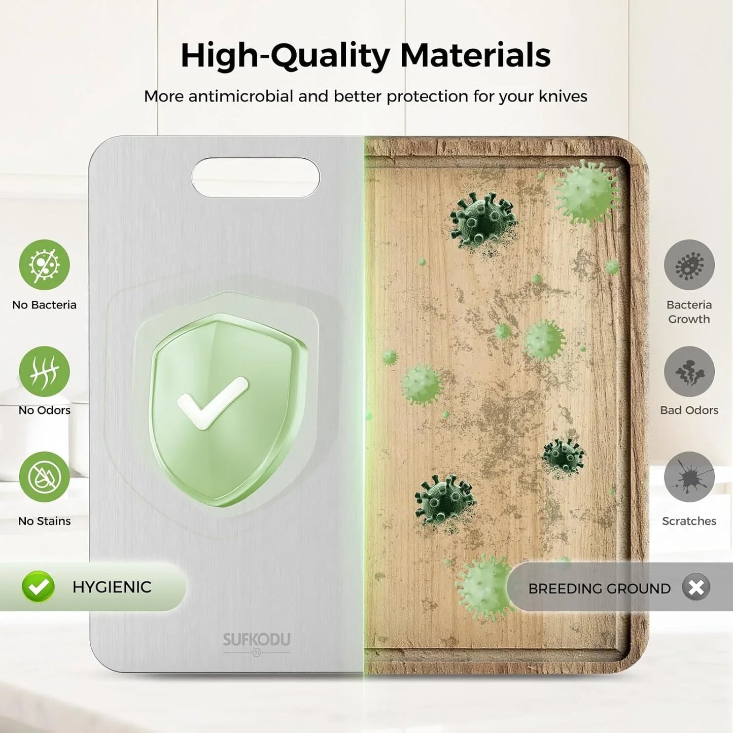 3-Piece Titanium Cutting Board Set, Double-Sided S/M/L