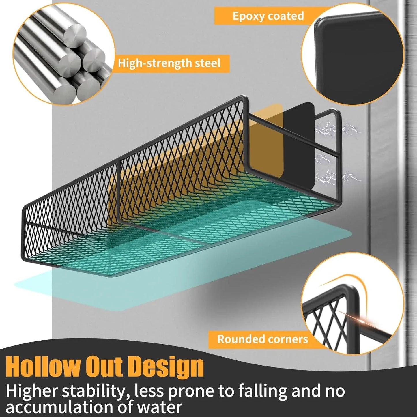 Magnetic Spice Rack Set (6 Pack) for Fridge + Towel Holder