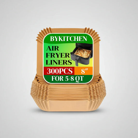 300 Air Fryer Paper Liners, 8" Square Parchment (5–8Qt)