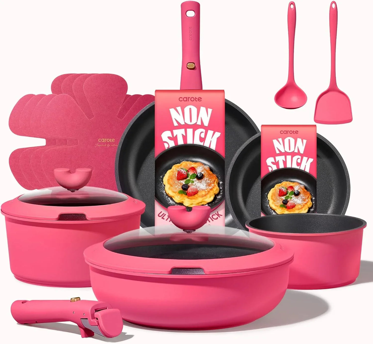 20-Piece Ceramic Nonstick Cookware Set w/ Removable Handles