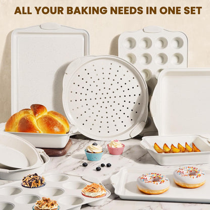 22-Piece Nonstick Bakeware Set, Stackable + Silicone Handles