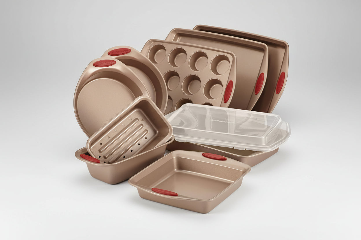 10-Piece Nonstick Bakeware Set w/ Grips, Cookie Cake Muffin