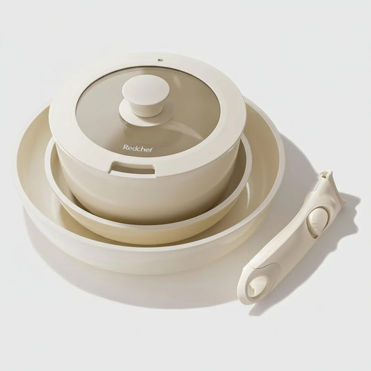 PFAS-Free Ceramic Cookware Set w/ Detachable Handle