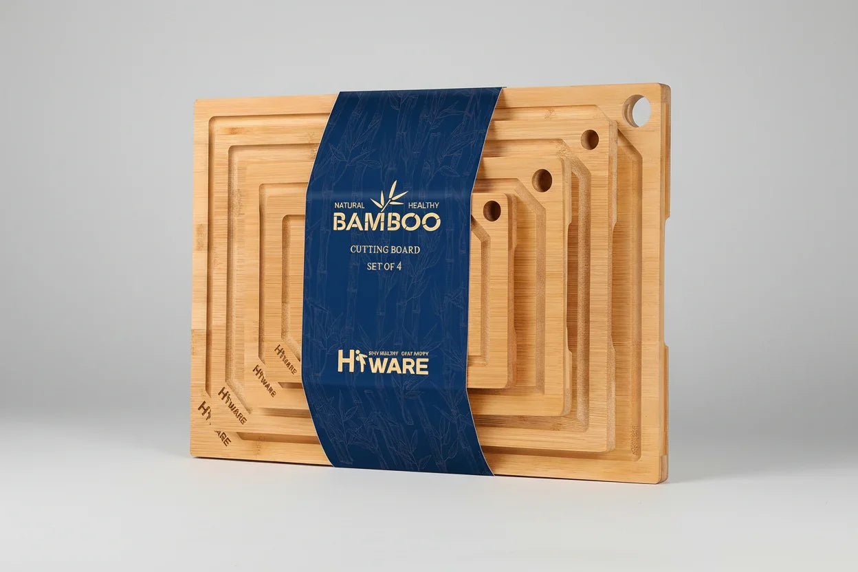 4-Piece Extra Large Bamboo Cutting Board Set w/ Juice Groove