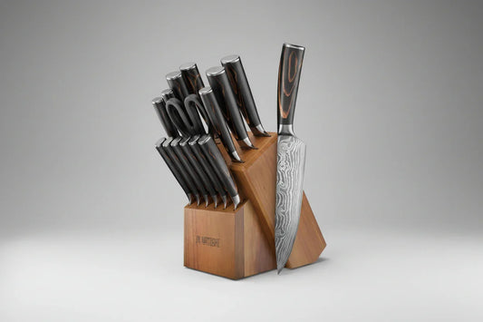 15-Piece High Carbon Knife Set with Acacia Block