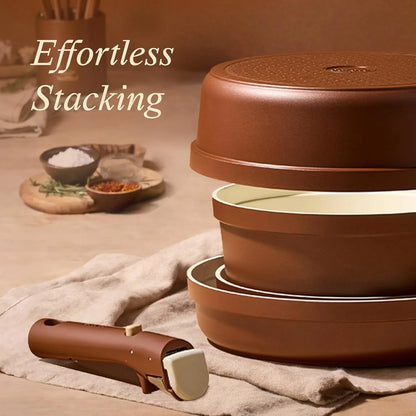 22-Piece Ceramic Cookware Set w/ Removable Handles Induction